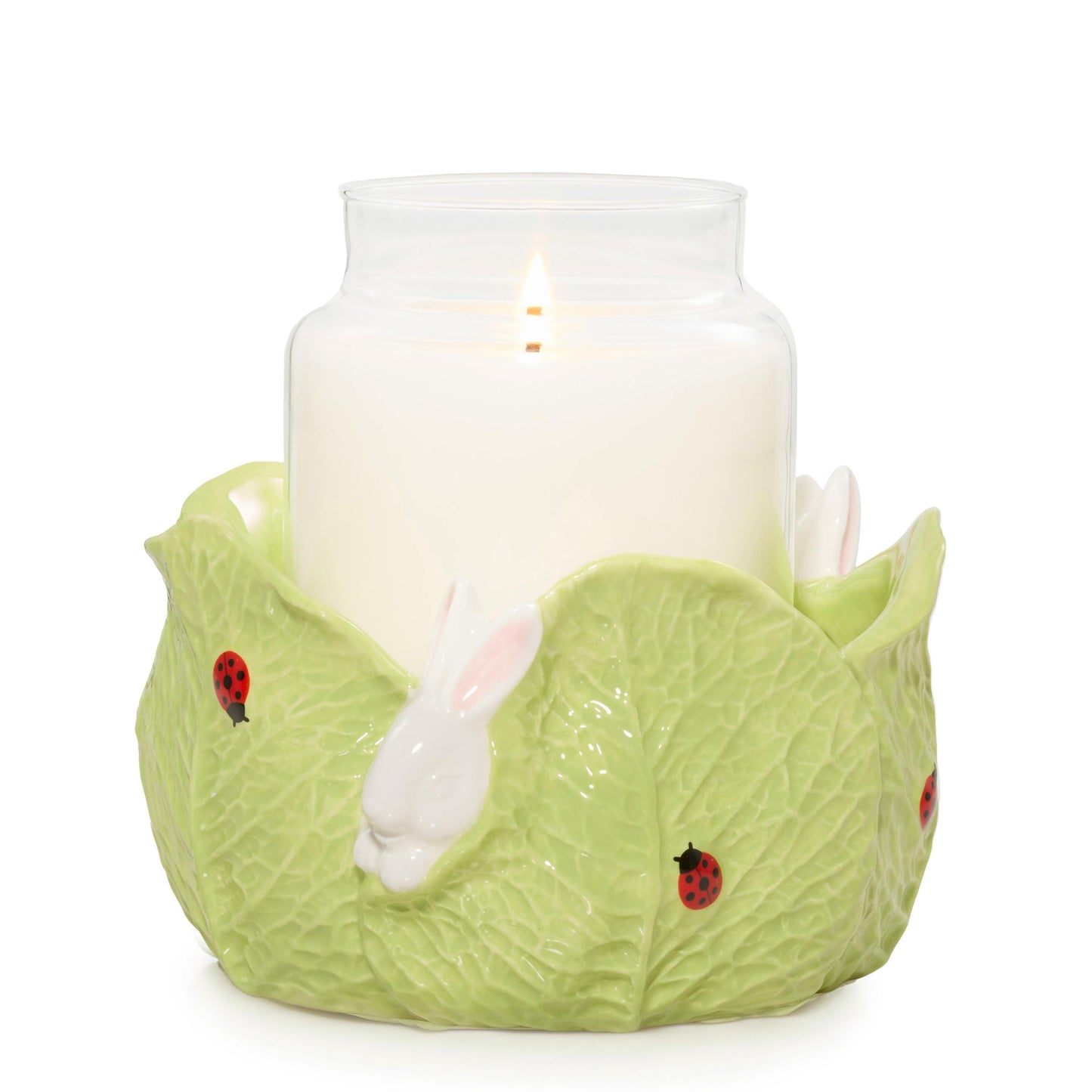 Ceramic Easter Bunny Jar Candle Holder 6YH6