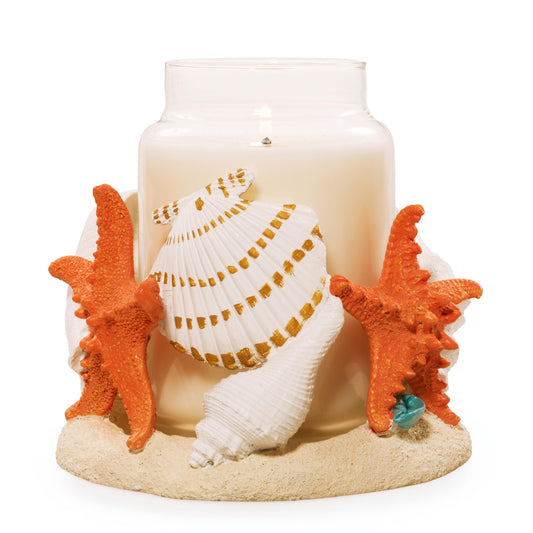 Seashell Jar Candle Holder 9P78